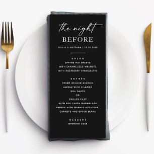 Elegantes Black Probe Dinner Modernes Minimalist Menükarte