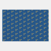 Elegantes Black, Red, Blue, Imitate Gold 3. Event Geschenkpapier Set (Vorderseite 3)