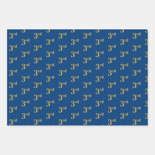 Elegantes Black, Red, Blue, Imitate Gold 3. Event  Geschenkpapier Set (Vorderseite 3)