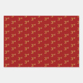 Elegantes Black, Red, Blue, Imitate Gold 3. Event Geschenkpapier Set (Vorderseite 2)