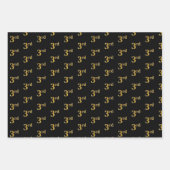 Elegantes Black, Red, Blue, Imitate Gold 3. Event Geschenkpapier Set (Vorderseite)