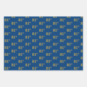 Elegantes Black, Red, Blue, Imitate Gold 81. Event Geschenkpapier Set (Vorderseite 3)