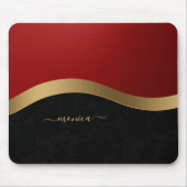 Elegantes Black Red Gold Personalisiert Mousepad (Vorne)
