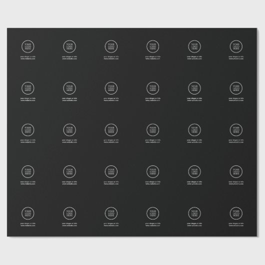 Elegantes Black Retail Wrapping Paper mit Logo Geschenkpapier (Flach)