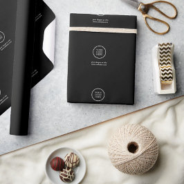 Elegantes Black Retail Wrapping Paper mit Logo Geschenkpapier