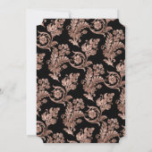 Elegantes Black Rose Gold Foto Memorial Einladung (Rückseite)