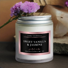 Elegantes Black & Rose Gold Produktverpackungslabe Lebensmitteletikett