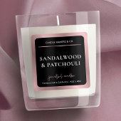 Elegantes Black & Rose Gold Script Moderne Candle Quadratischer Aufkleber