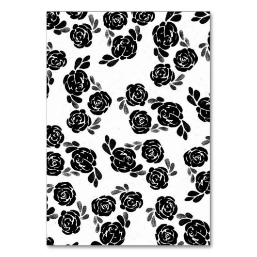 Elegantes Black Rose Menü Tischnummer (Rückseite)