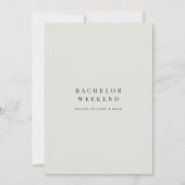 Elegantes Black & Sage Bachelor Wochenende Einladu Einladung (Vorderseite)