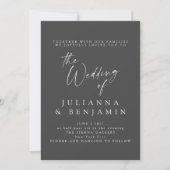 Elegantes Black Script Foto Classic Wedding Einladung (Vorderseite)