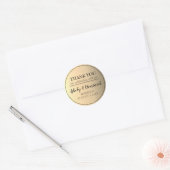 Elegantes Black Script Gold Danke Gastgeschenk Hoc Runder Aufkleber (Umschlag)