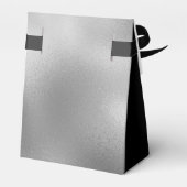 Elegantes Black Silver Foil Monogram Name Script Geschenkschachtel (Rückseite)