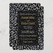 Elegantes Black Silver Glitzer Leopard Muster (Vorne/Hinten)