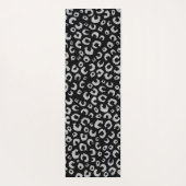 Elegantes Black Silver Glitzer Leopard Muster Yogamatte (Rückseite)
