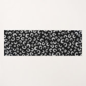 Elegantes Black Silver Glitzer Leopard Muster Yogamatte (Vorderseite (Horizontal))