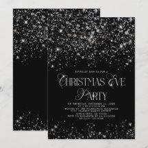 Elegantes Black Silver Glitzer Weihnachts-Party