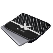 Elegantes Black & Silver Gray Diamonds Notebook Laptopschutzhülle (Vorne Knopf)