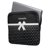 Elegantes Black & Silver Gray Diamonds Notebook Laptopschutzhülle (Vorderseite Links)