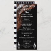 Elegantes Black Silver New Year Menu & Champagne Menükarte (Vorne/Hinten)