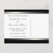 Elegantes Black Silver Tribal Lace Save the Date Ankündigungspostkarte (Rückseite)