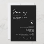 Elegantes Black Simple Script Corporate Event Einladung (Vorderseite)
