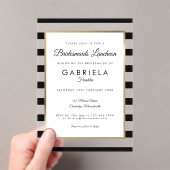 Elegantes Black Stripe Gold Bridesmaids Acryleinladungen (Insitu (Handheld))
