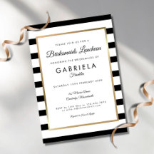 Elegantes Black Stripe Gold Bridesmaids