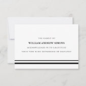 Elegantes Black Stripes Begräbnis Beileid Vielen D Einladung (Vorderseite)