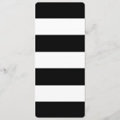 Elegantes Black Stripes Wedding Menü Menükarte (Rückseite)