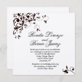 Elegantes Black Swirl - metallisches Champagnerpap Einladung (Vorne/Hinten)