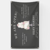 Elegantes Black Three Tier Cake Store Banner (Vertikal)