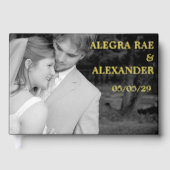 Elegantes Black Wedding Foto Gästebuch (Vorderseite)