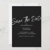 Elegantes Black Wedding Foto Save the Date Einladung (Rückseite)