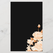 Elegantes Black Wedding Menü der Gold Rose (Rückseite)
