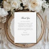 Elegantes Black Wedding Menu & Empfang Vielen Dank Menükarte