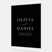 Elegantes Black Wedding Minimalistisches Willkomme Acrylschild (Winkel)