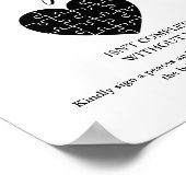 Elegantes Black Wedding Puzzle Gästebuchzeichen Poster (Ecke)