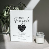 Elegantes Black Wedding Puzzle Gästebuchzeichen Poster