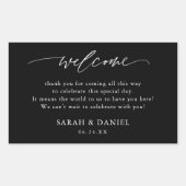 Elegantes Black Wedding Willkommensgeschenk Rechteckiger Aufkleber (Vorderseite)