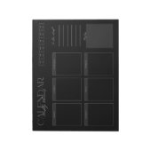 Elegantes Black Weekly Planner Notepad Notizblock (Rotiert)