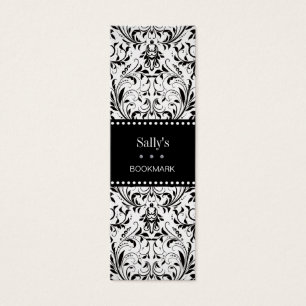 Elegantes Black & White Damask Mini Lesezeichen