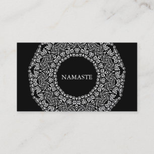 Elegantes Black & White Mandala Art Logo Yoga Visitenkarte
