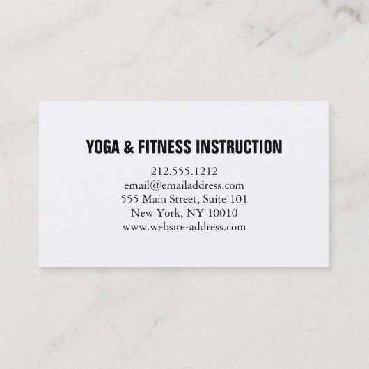 Elegantes Black & White Mandala Art Logo Yoga Visitenkarte (Rückseite)