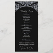 Elegantes Black & White Monogram Wedding Program Programm (Rückseite)