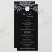 Elegantes Black & White Monogram Wedding Program Programm (Vorne/Hinten)