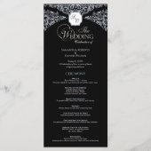Elegantes Black & White Monogram Wedding Program Programm (Vorderseite)