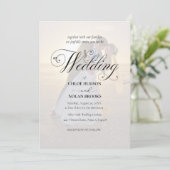 Elegantes Black & White Overlay Foto Hochzeit Einladung (Stehend Vorderseite)