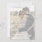 Elegantes Black & White Overlay Foto Hochzeit Einladung (Vorderseite)