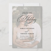 Elegantes Black & White Overlay Foto Hochzeit Einladung (Vorderseite)
